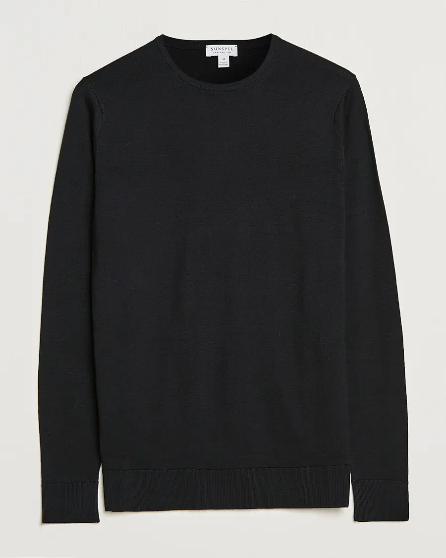 Sunspel Crew Neck Jumper Black