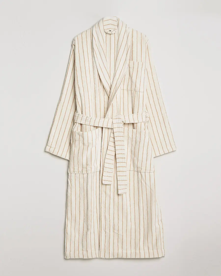 Tekla Organic Terry Classic Bathrobe Sienna Stripes