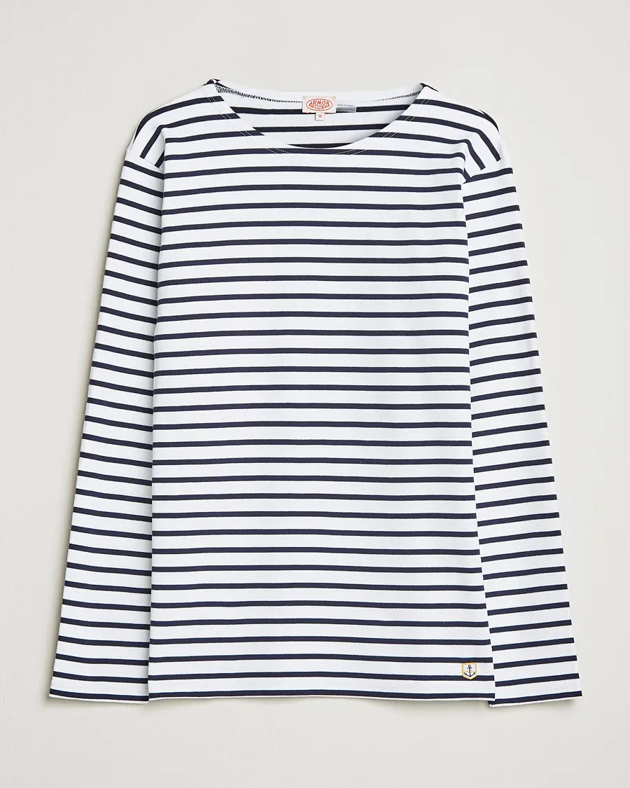 Armor-lux Houat Héritage Stripe Long Sleeve T-Shirt White/Navy