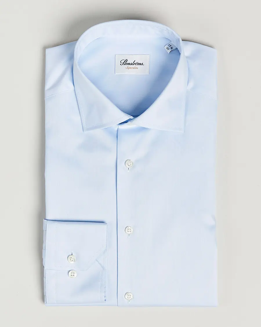 Stenströms Superslim Plain Shirt Blue