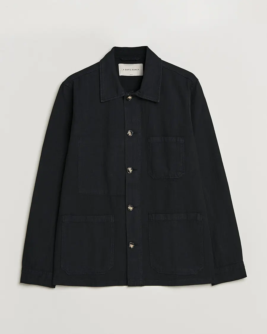 A Day's March Original Herringbone Overshirt Black