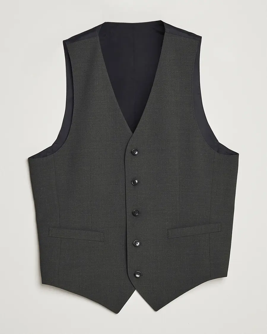 Tiger of Sweden Wayde Wool Travel Waistcoat Olive Extreme