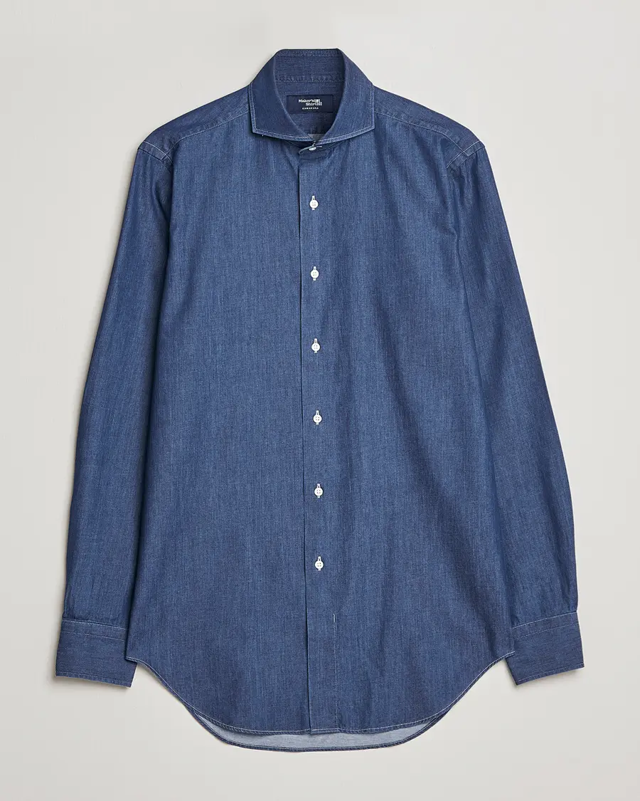 Kamakura Shirts Slim Fit Denim Shirt Dark Indigo