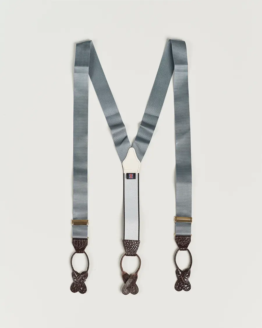 Albert Thurston Elastic Ribbed Rigid Braces 35mm Dove Grey
