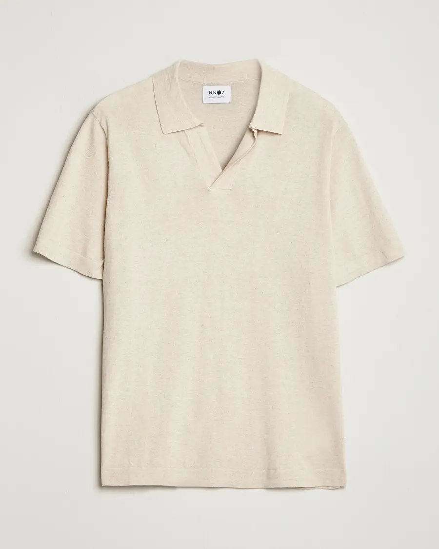 NN07 Ryan Cotton/Linen Polo Oat