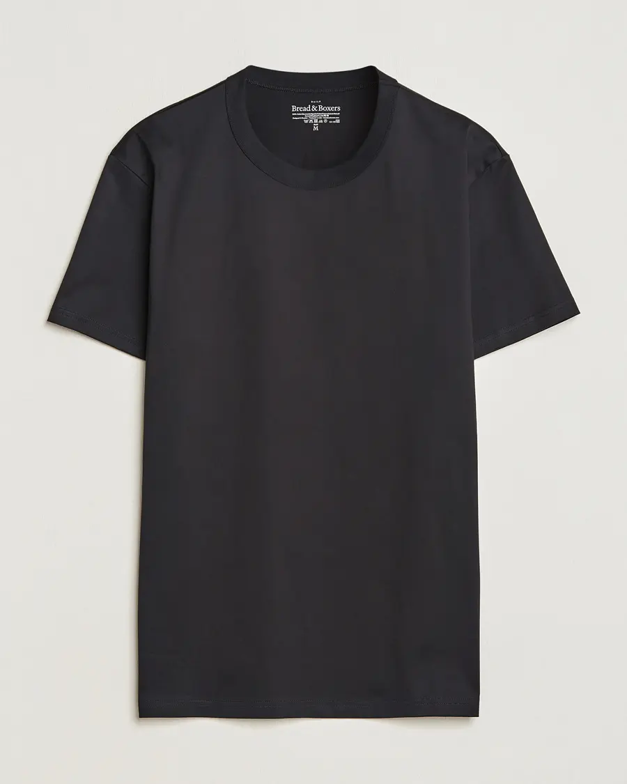 Bread & Boxers Pima Cotton Crew Neck T-Shirt Black