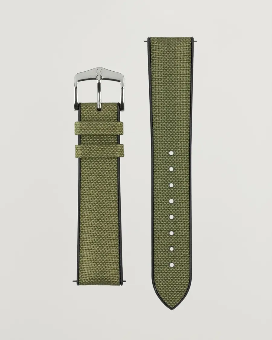 HIRSCH Arne Sailcloth Effect Performance Watch Strap Olive