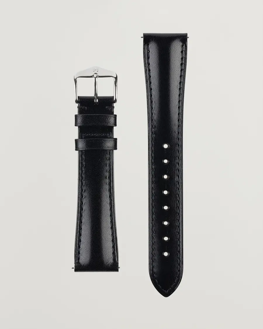HIRSCH Siena Tuscan Leather Watch Strap Black