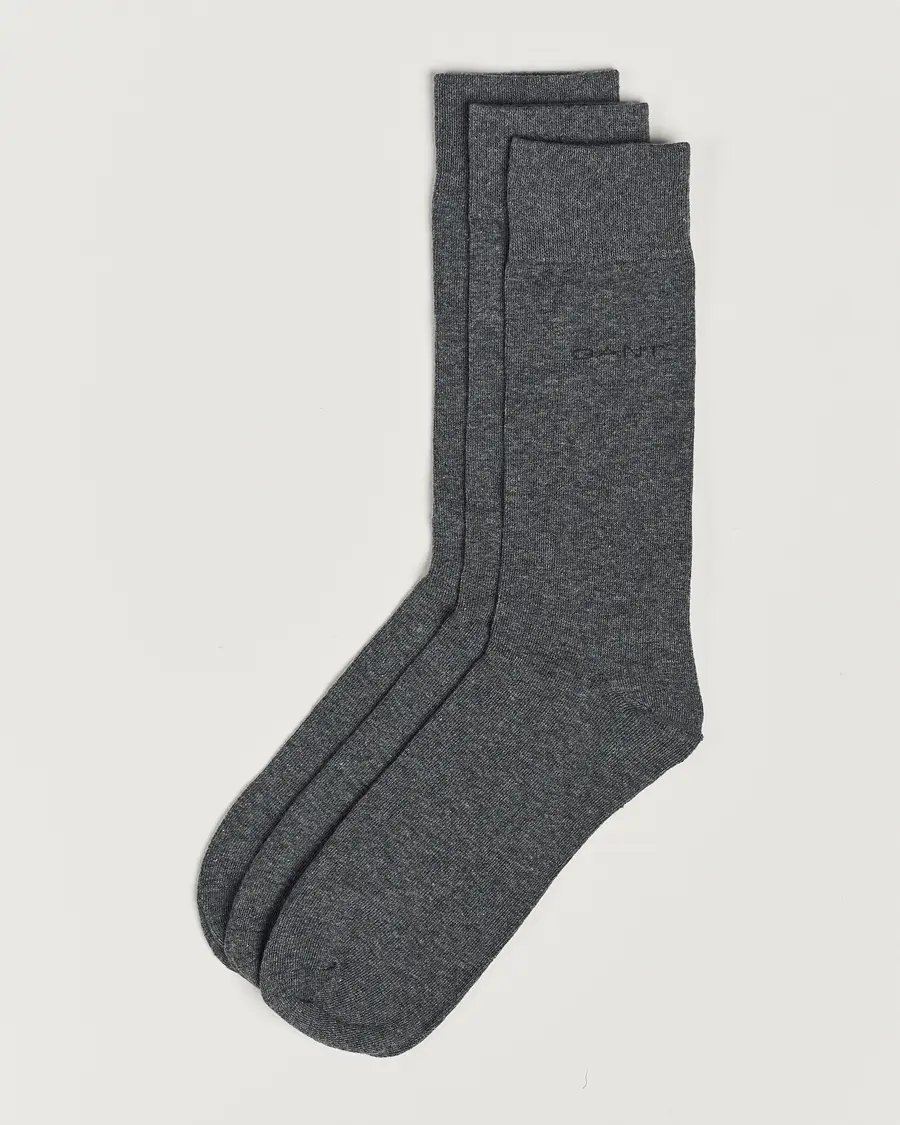 GANT 3-Pack Cotton Socks Charcoal Melange