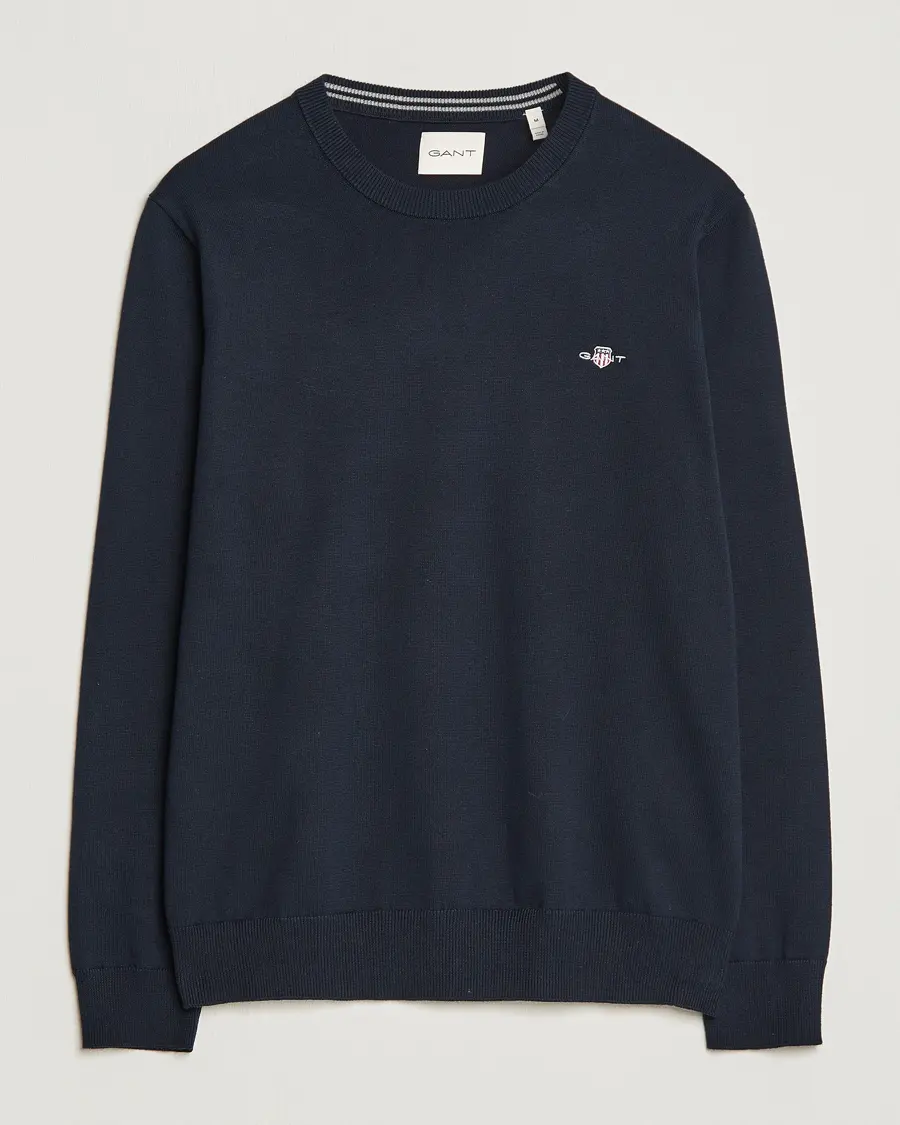 GANT Classic Cotton Crew Neck Evening Blue