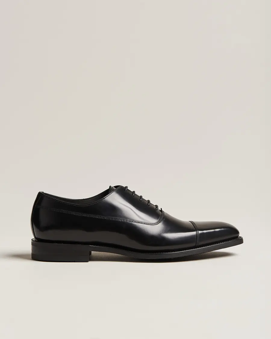 Loake Shoemakers Truman Polished Oxford Toe Cap Black