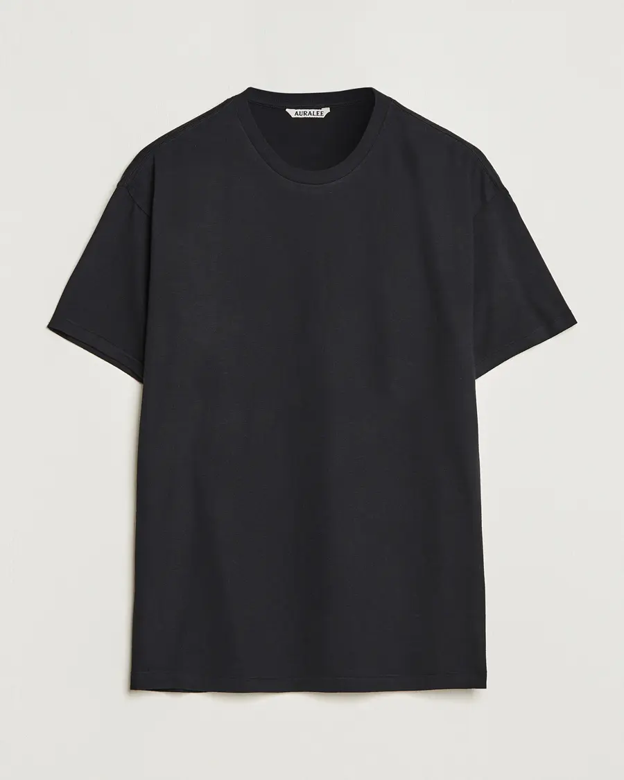 Auralee Seamless Crew Neck T-Shirt Black