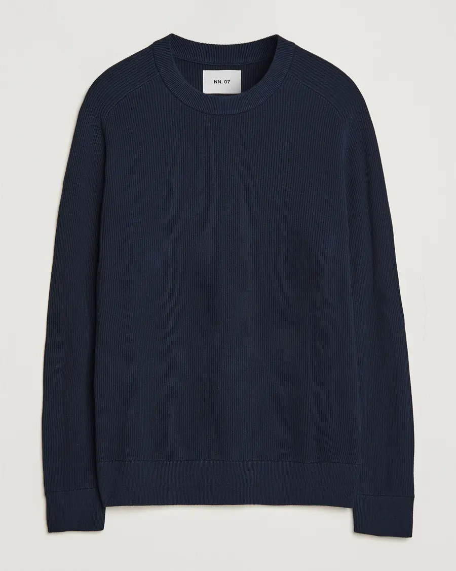 NN07 Kevin Cotton Knitted Sweater Navy Blue