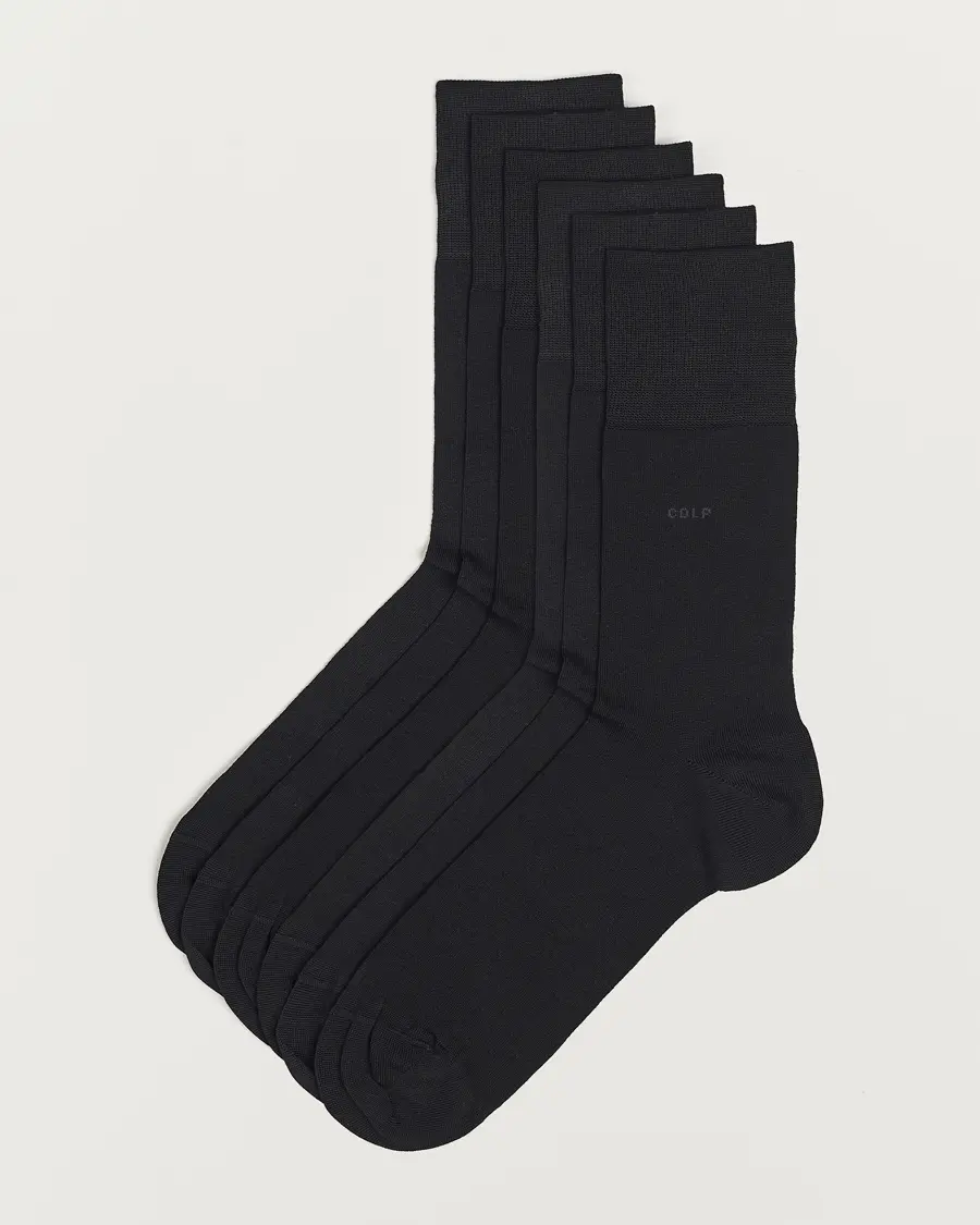 CDLP 6-Pack Cotton Socks Black