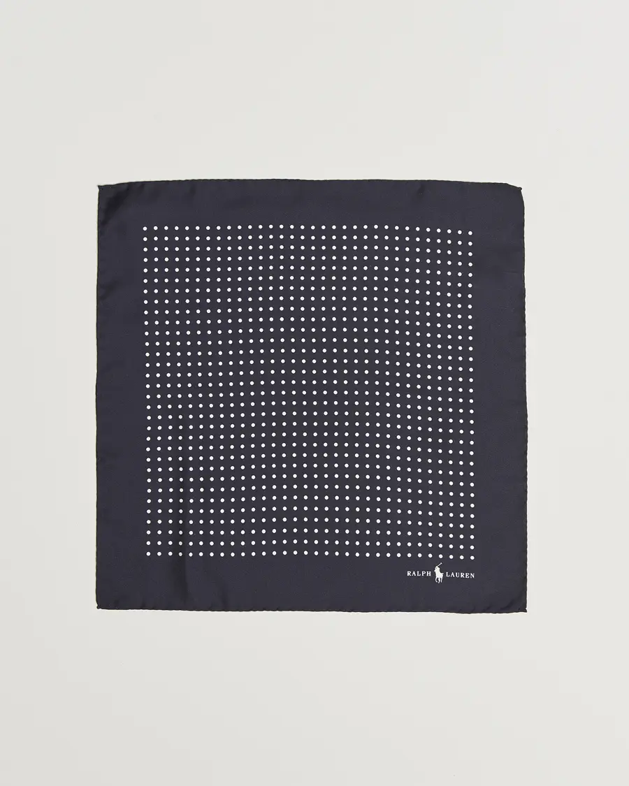 Polo Ralph Lauren Silk Dot Pocket Square Navy/White
