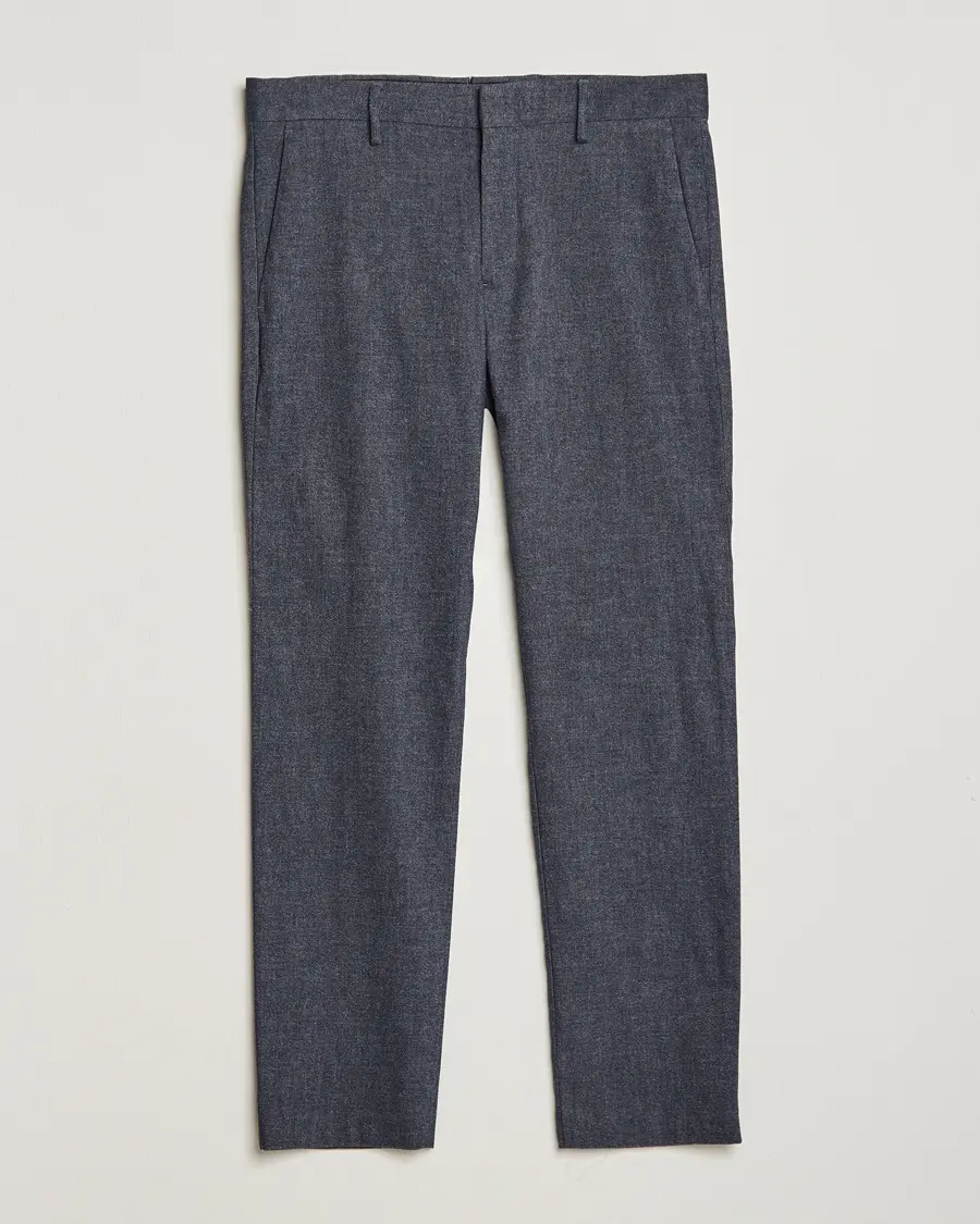 NN07 Theo Brushed Cotton Trousers Navy Blue
