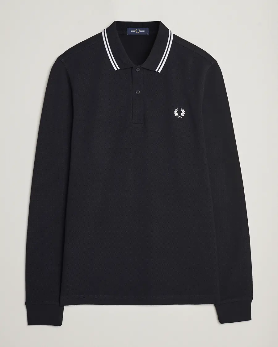 Fred Perry Long Sleeve Twin Tipped Shirt Black