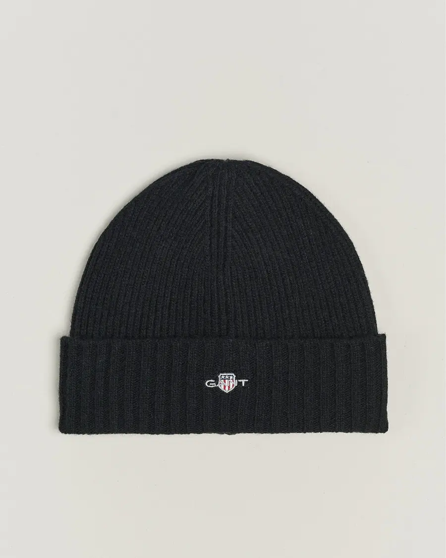 GANT Wool Lined Beanie Black