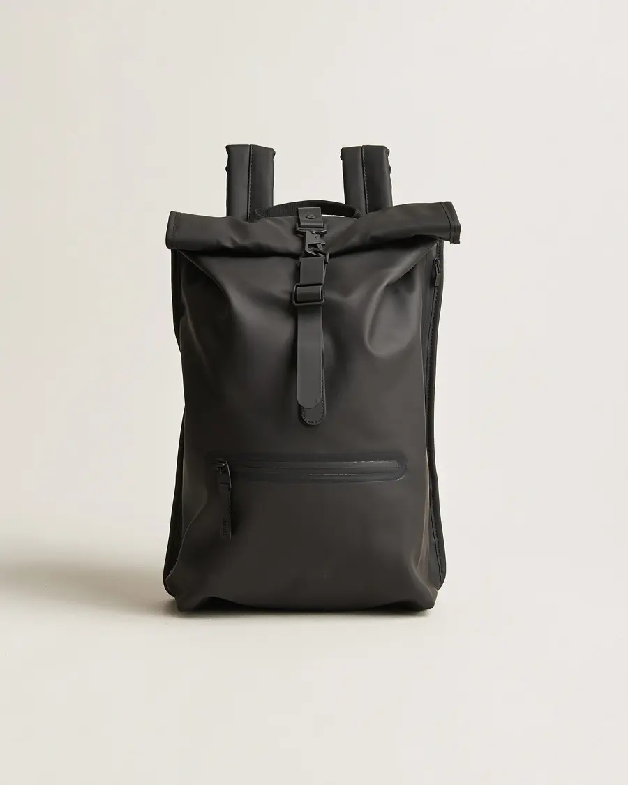 RAINS Rolltop Rucksack Black