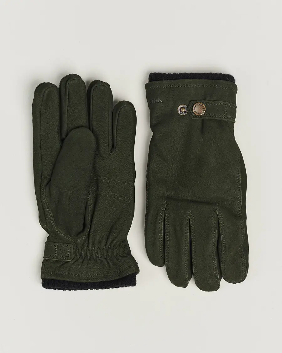 Hestra Bergvik Fleece Liner Buckle Nubuck Glove Bottle Green