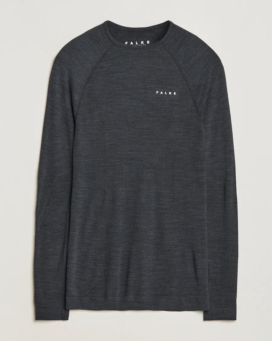 Falke Long Sleeve Wool Tech Shirt Black
