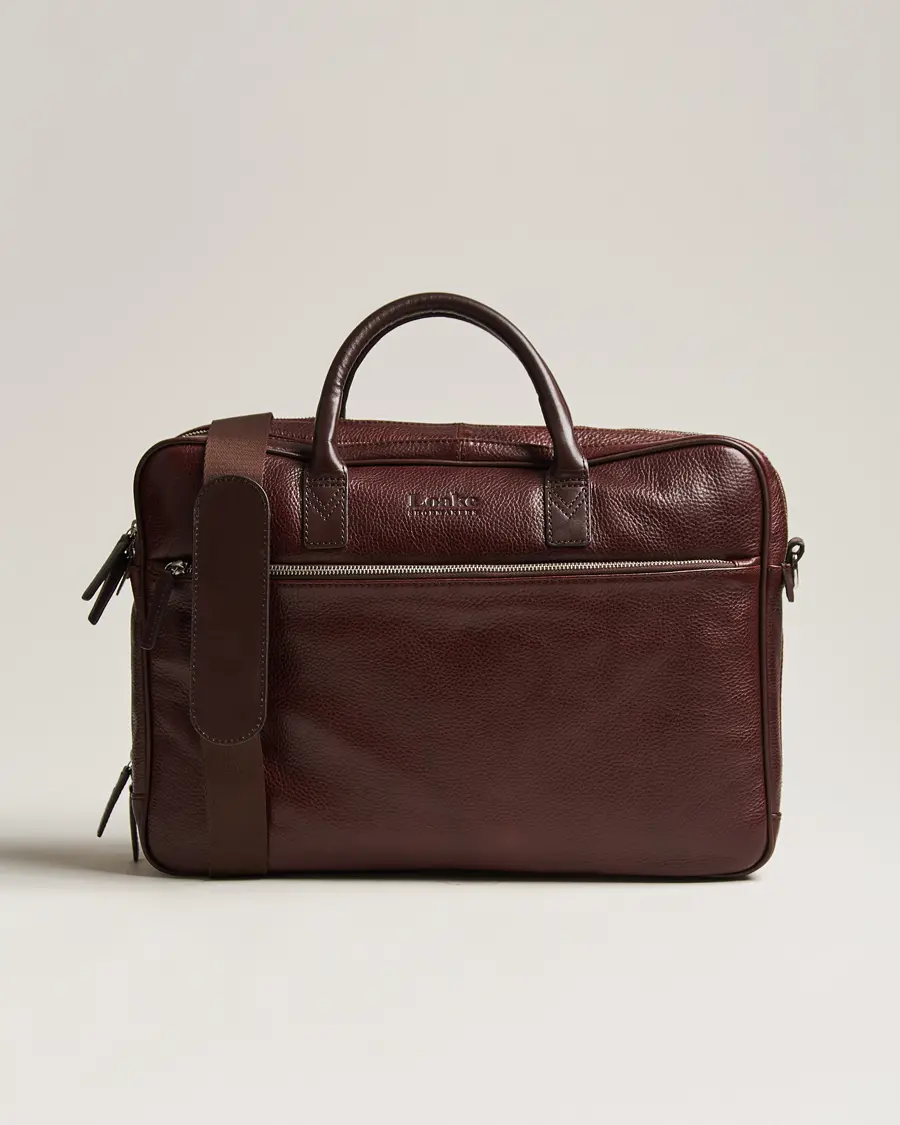 Loake Shoemakers Westminster Grain Leather Briefcase Dark Brown