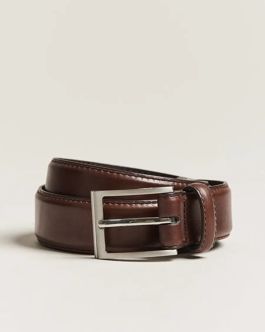 Loake Shoemakers Philip Leather Belt Dark Brown