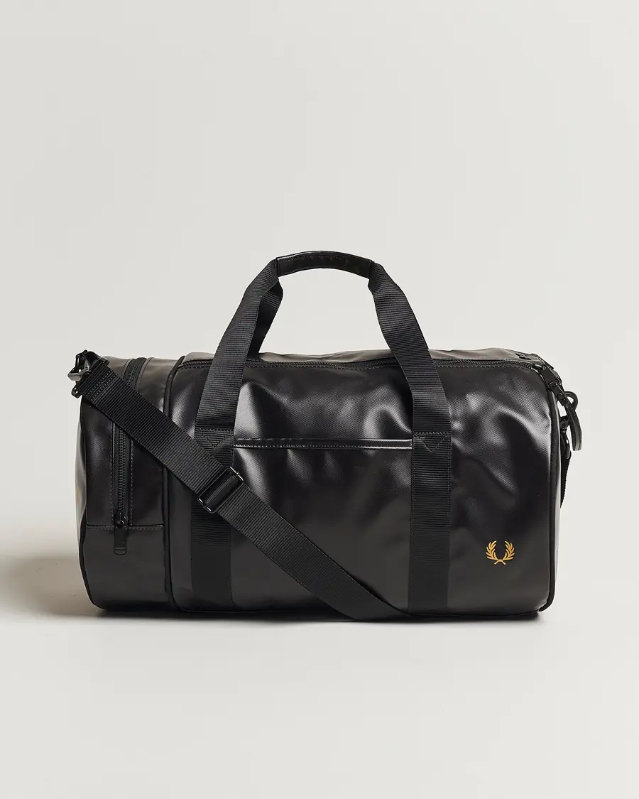 Fred Perry Tonal Classic Barrel Bag Black/Gold