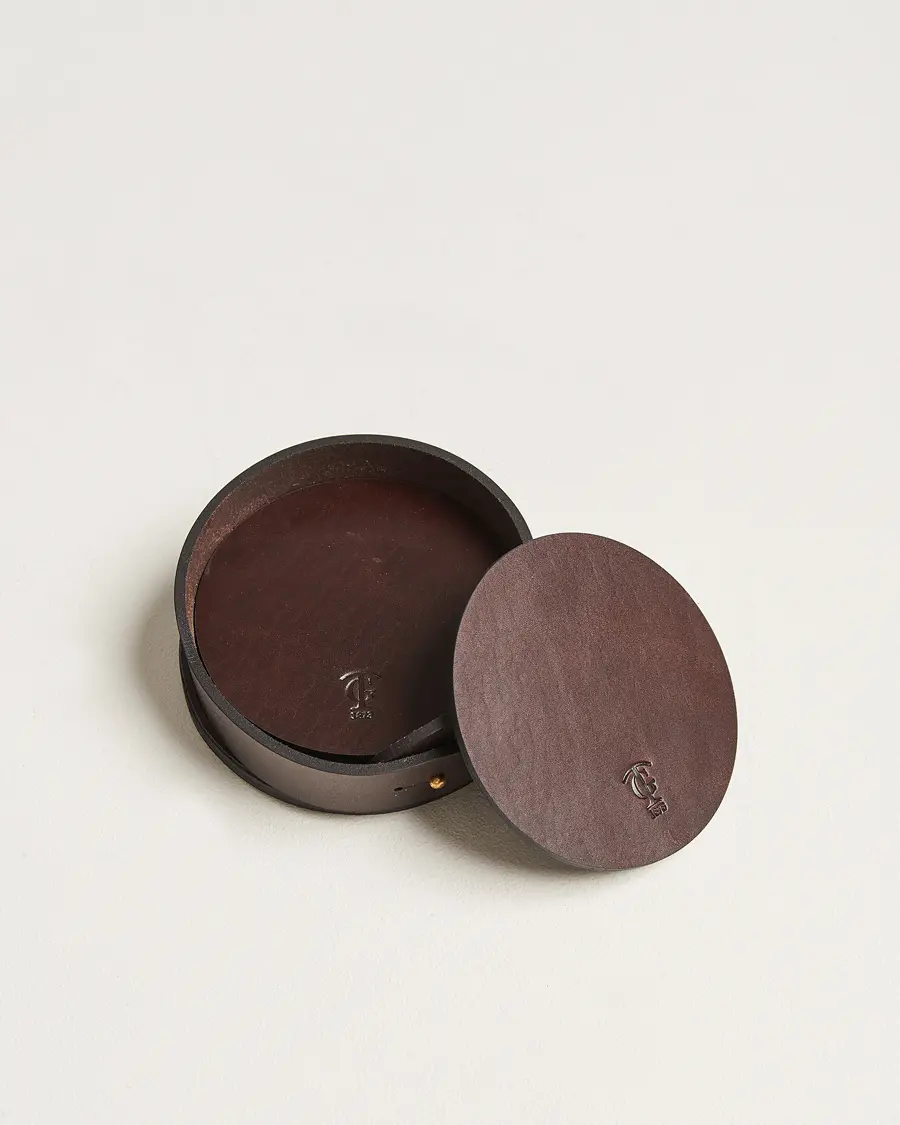 Tärnsjö Garveri Leather Coaster Set 006 Dark Brown
