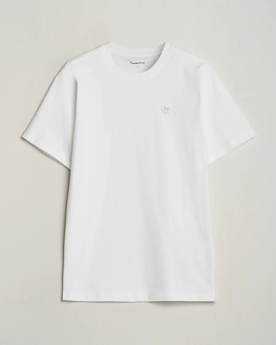 KnowledgeCotton Apparel Loke Badge T-Shirt Bright White
