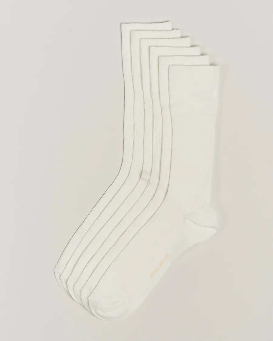 CDLP 6-Pack Cotton Rib Socks White