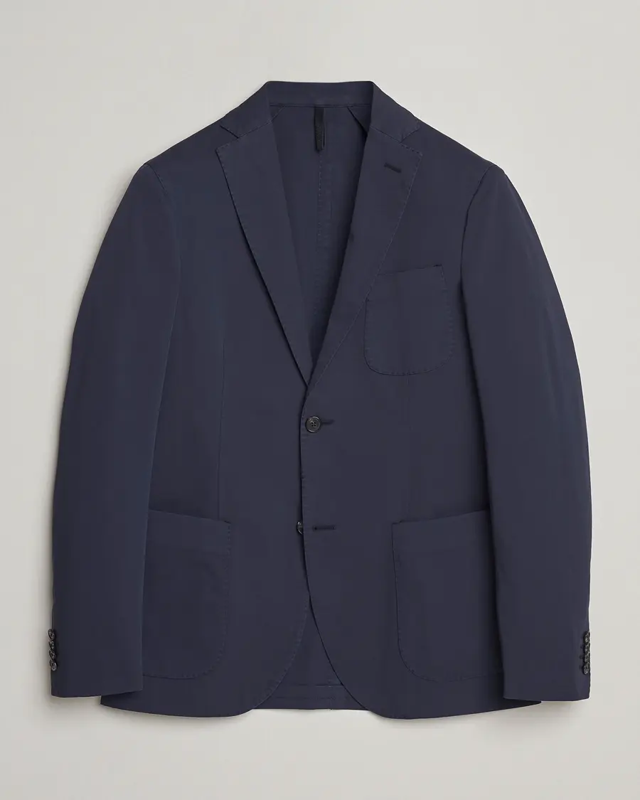 Incotex Unconstructed Comfort Cotton Blazer Navy