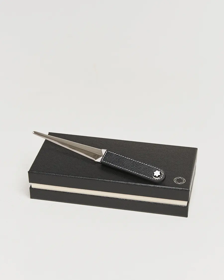 Montblanc Letter Opener in Steel and Leather Black