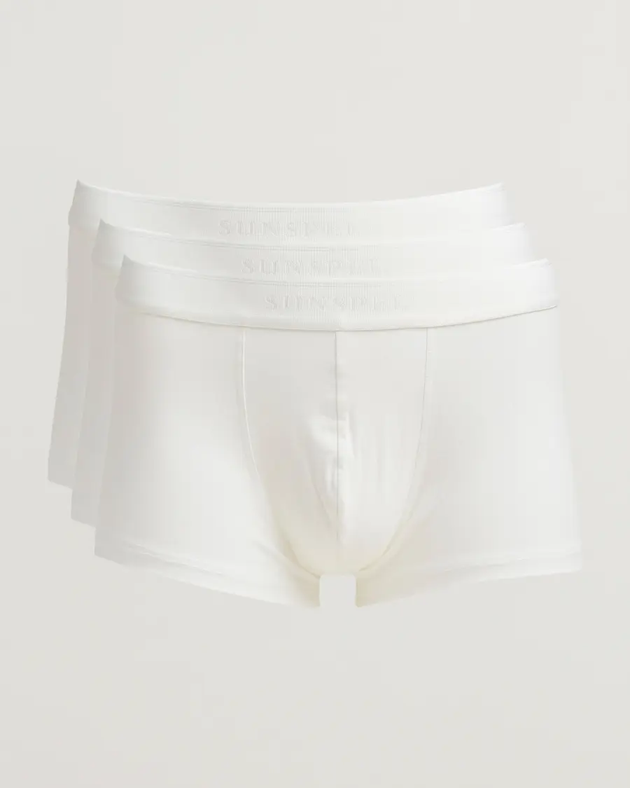 Sunspel 3-Pack Cotton Stretch Trunk White