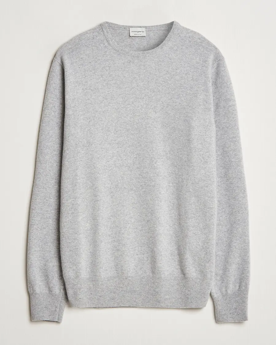 Morgano Wool/Cashmere Crewneck Mid Grey