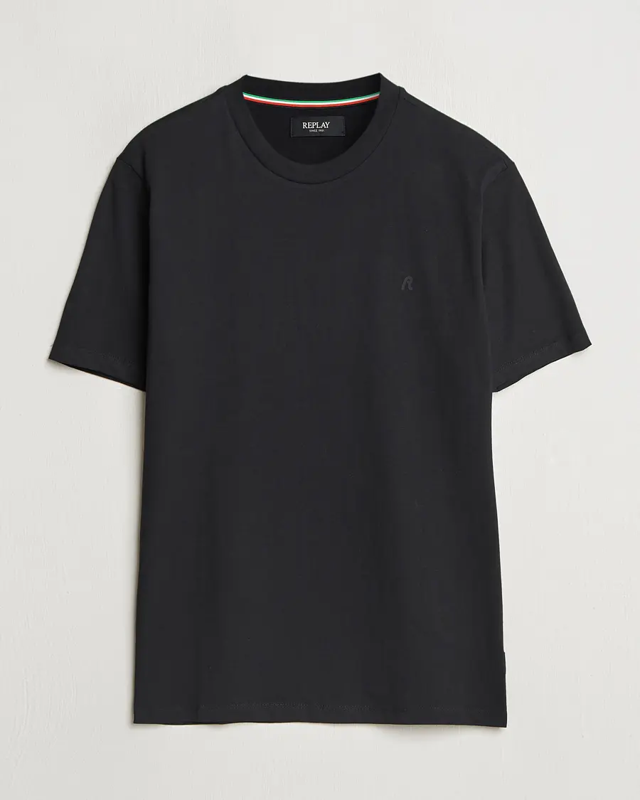 Replay Tonal Logo Crew Neck T-Shirt Black