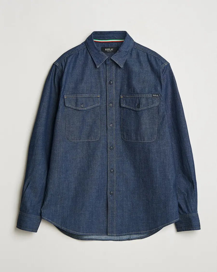 Replay Denim Shirt Dark Blue