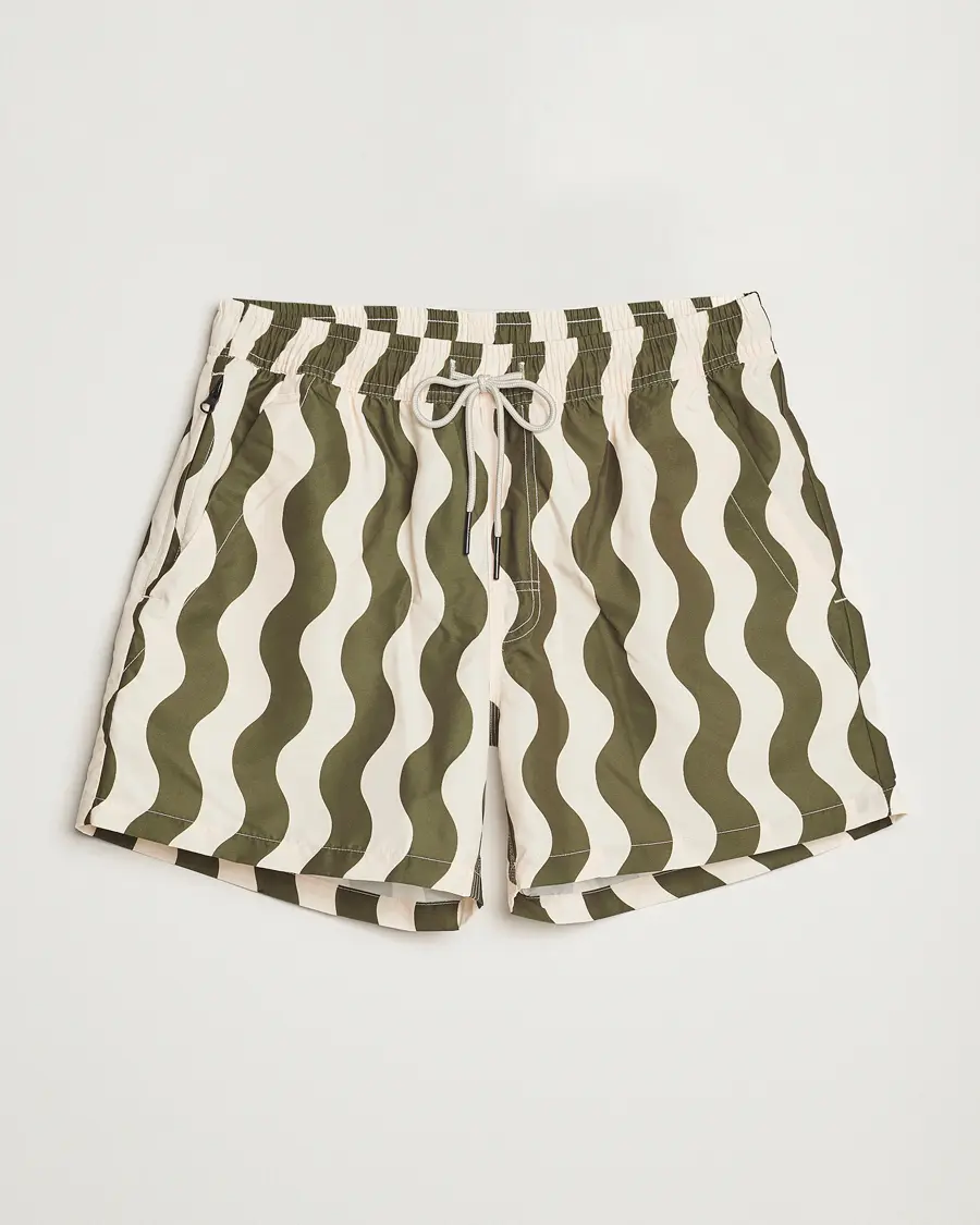 OAS Forest Waver Swim Shorts Green/White