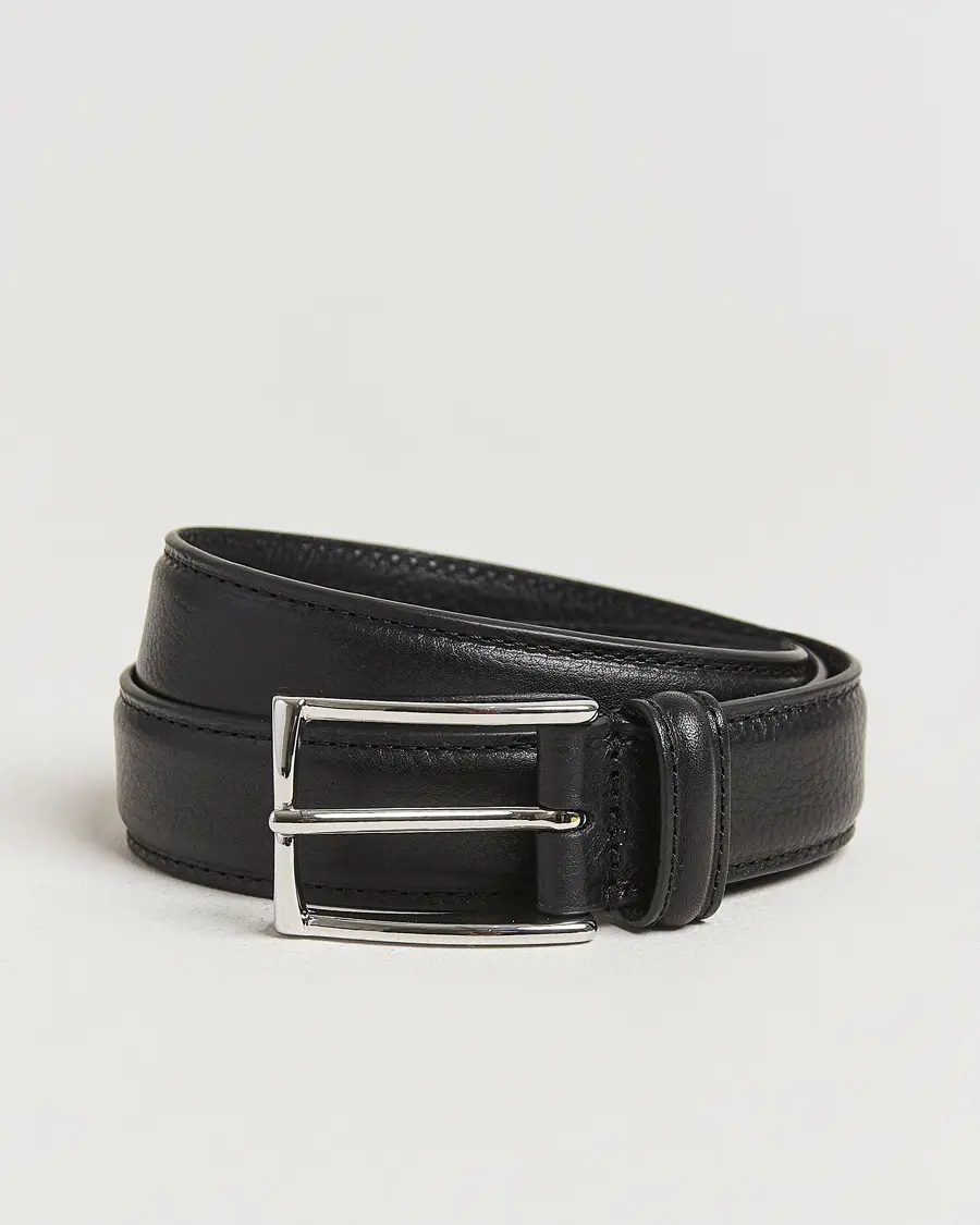Anderson's Structure Leather Suit Belt 3 cm Black