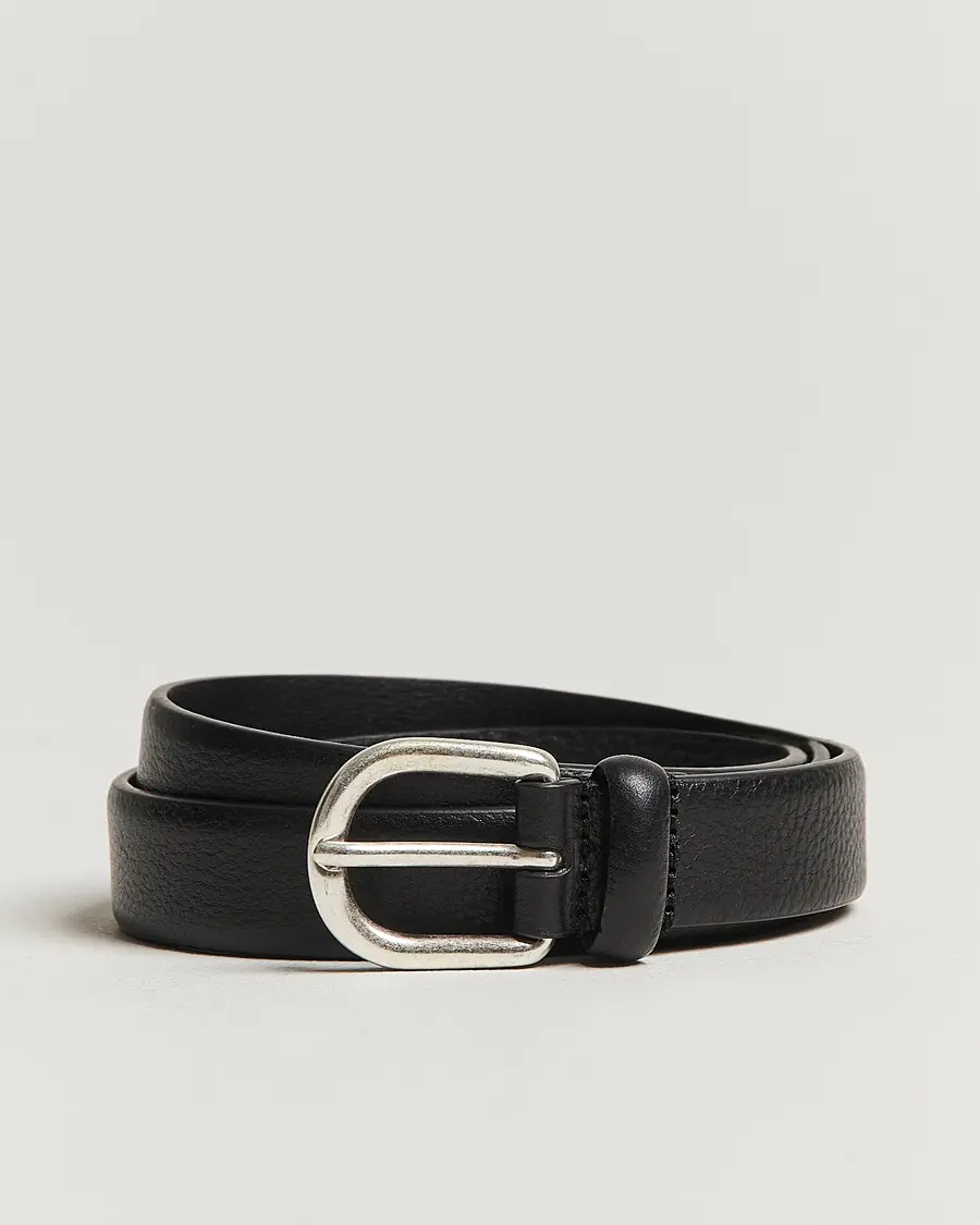 Anderson's Grained Leather Belt 2,5 cm Black