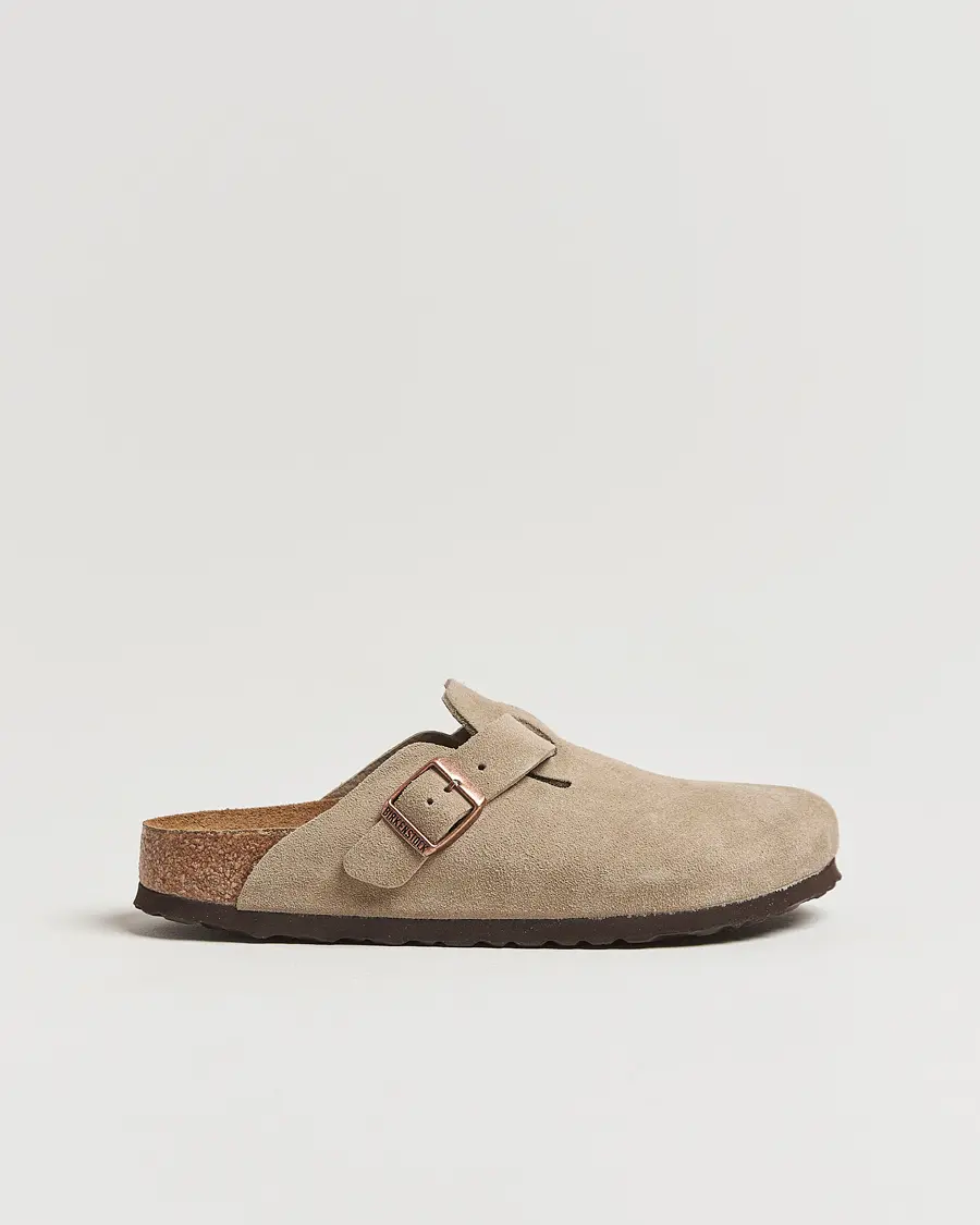 BIRKENSTOCK Woman Boston Soft Footbed Taupe Suede