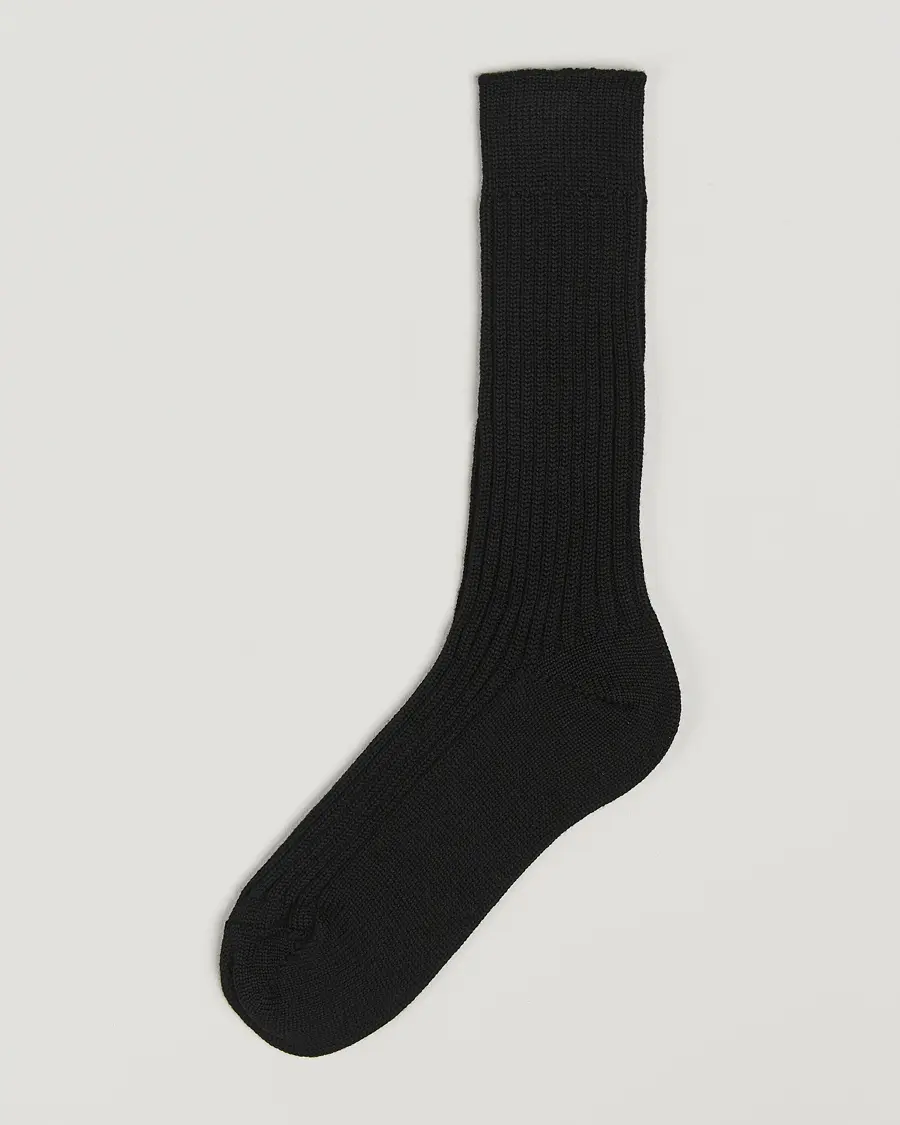 Bresciani Heavy Wool Socks Black