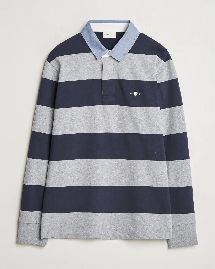GANT Chambray Striped Heavy Rugger Grey Melange