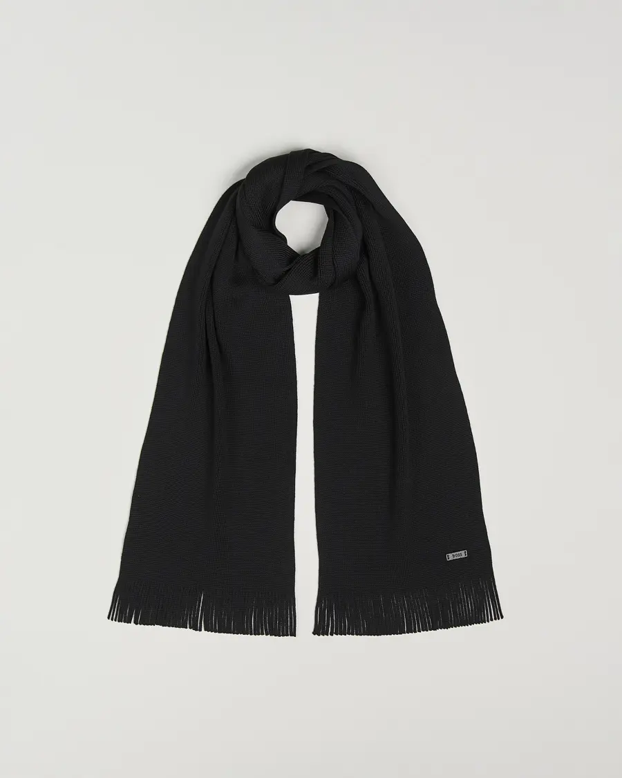 BOSS BLACKAlbas Wool ScarfBlack