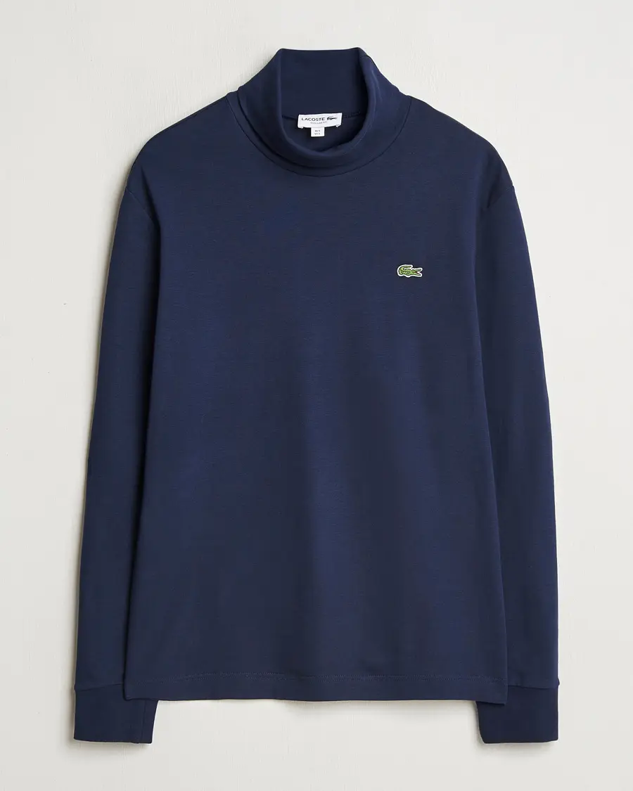 Lacoste Interlock Cotton Rollneck Navy