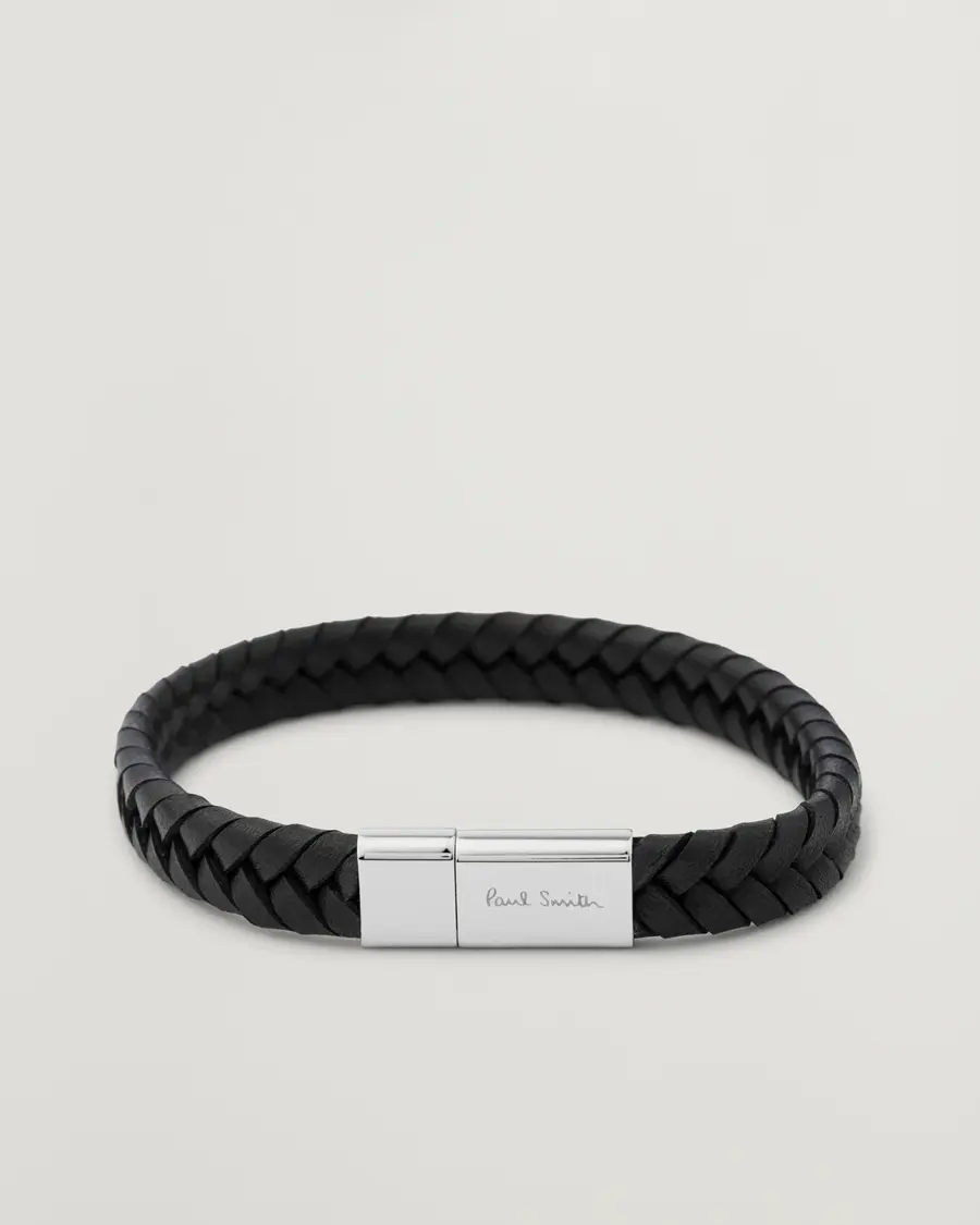 Paul SmithTwo Tone Leather BraceletBlack