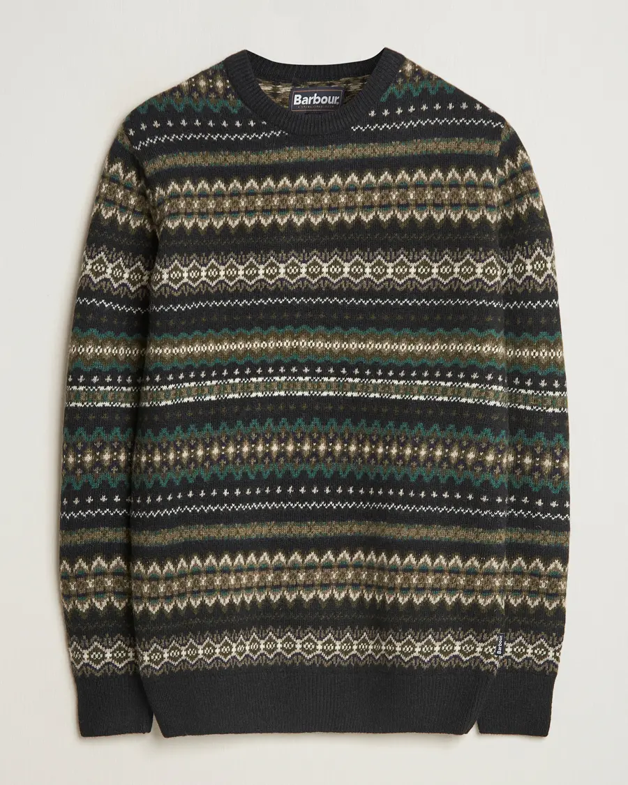 Barbour Lifestyle Case Fairisle Crew Black