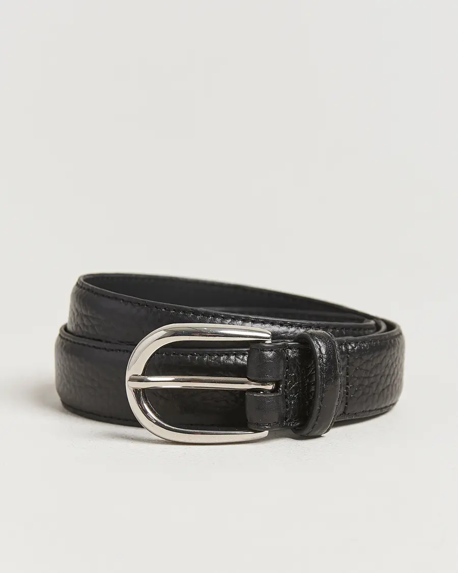 Loake Shoemakers Harry Grained Leather Belt Black
