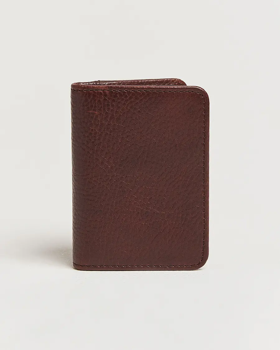 Loake Shoemakers Fenchurch Grained Leather Card Holder Dark Brown