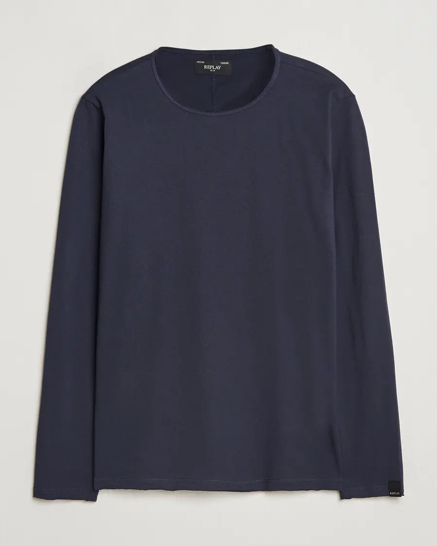 Replay Crew Neck Long Sleeve T-Shirt Night Blue